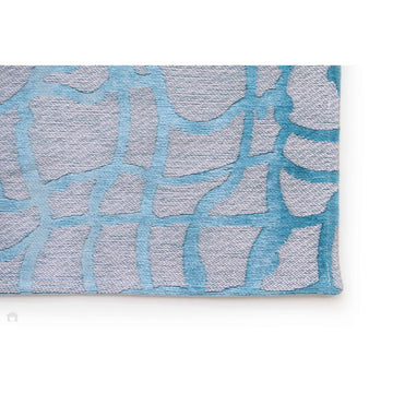 Louis De Poortere Mad Men Dedalo 9203 Blue Marine Washable Polyester Flatweave Eco-Runner-Louis De Poortere-Rug Love - The Most Loved Rug Store